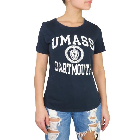 Umass Dartmouth Navy Blue Graphic T-Shirt Champion Small College Tee - Picture 1 of 6